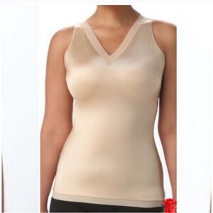 Spanx Slimplicity Double V-Neck Camisole Smooth Shaping Top Nude Size Medium